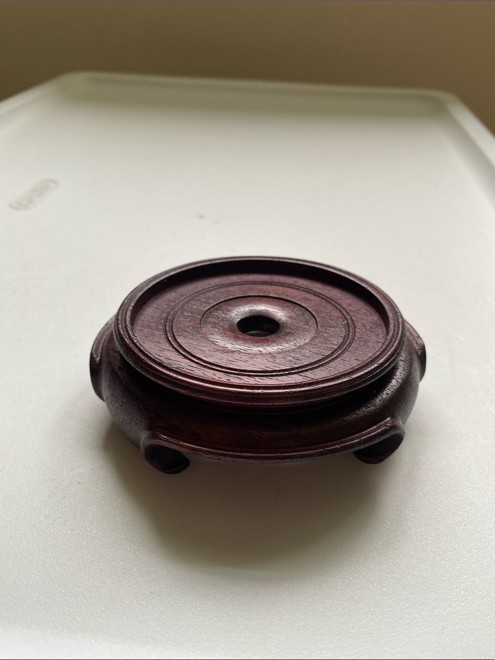 Vintage Chinese Carved Wood Display Stand Top Inner Rim 3" W - #33
